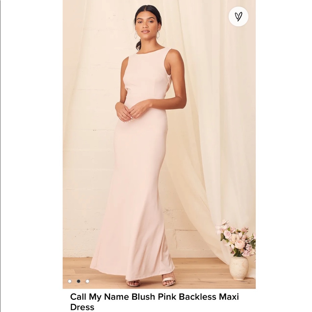 Lulu’s Call My Name Blush Pink Backless Maxi Dress - Size M